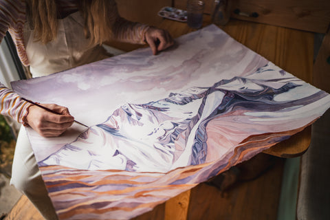 wilson peak watercolor painting