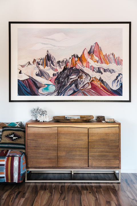 fitz roy patagonia watercolor print