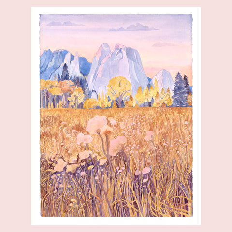 Yosemite Cathedral Rocks Painting